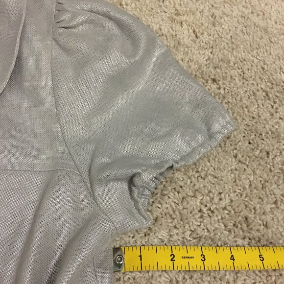 Kensie Silvery Linen Bolero With Diamond Buttons - Picture 16 of 16